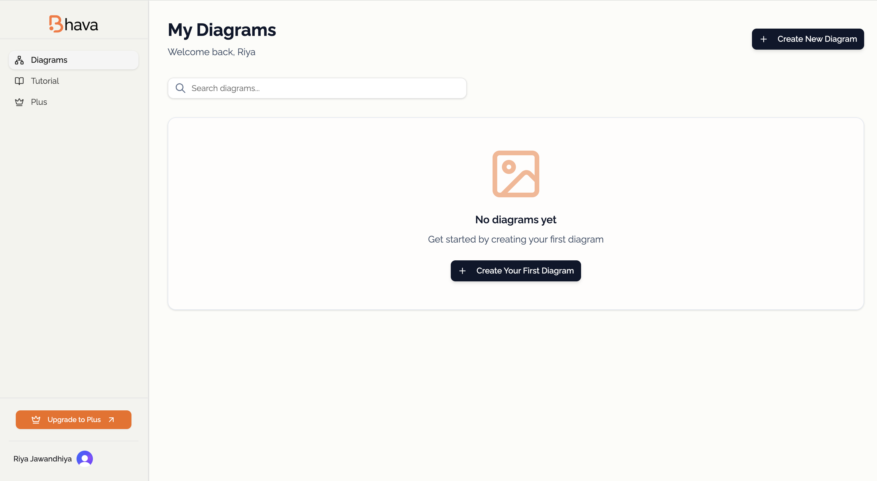 Bhava's diagram dashboard and app controls